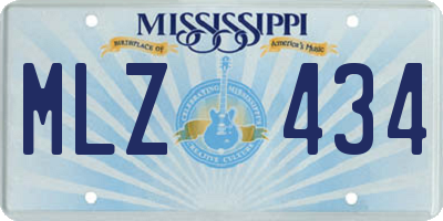 MS license plate MLZ434