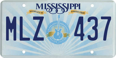 MS license plate MLZ437