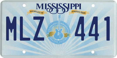 MS license plate MLZ441