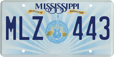 MS license plate MLZ443