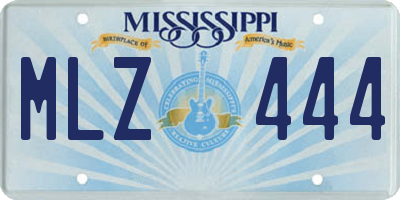 MS license plate MLZ444