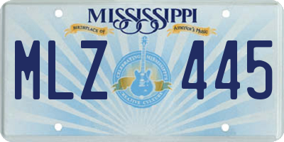 MS license plate MLZ445