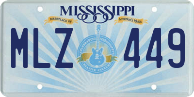 MS license plate MLZ449