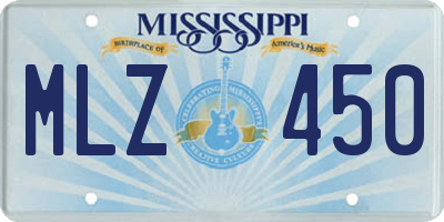 MS license plate MLZ450