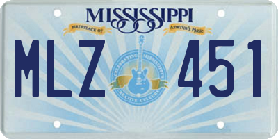 MS license plate MLZ451