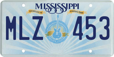 MS license plate MLZ453