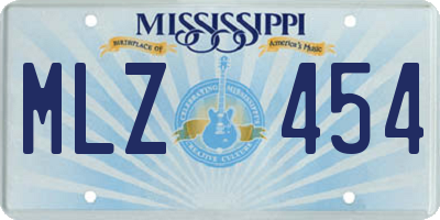 MS license plate MLZ454