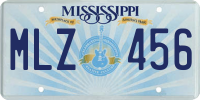 MS license plate MLZ456