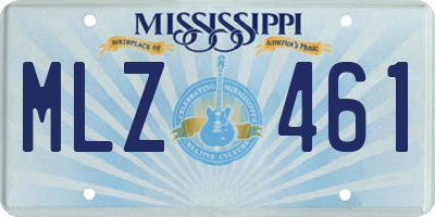 MS license plate MLZ461