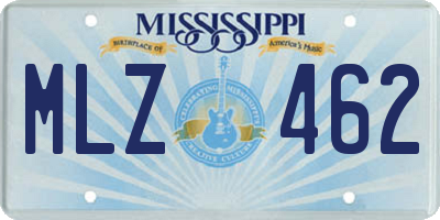 MS license plate MLZ462