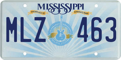 MS license plate MLZ463