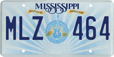 MS license plate MLZ464