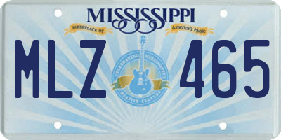 MS license plate MLZ465
