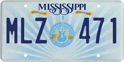MS license plate MLZ471