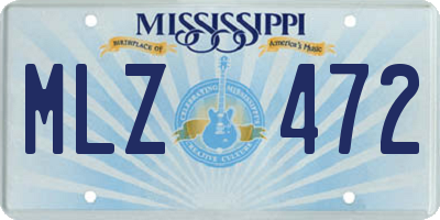 MS license plate MLZ472