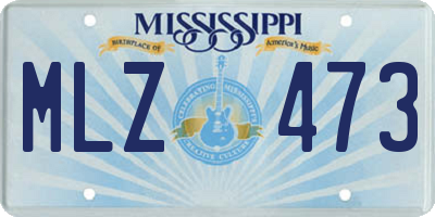 MS license plate MLZ473