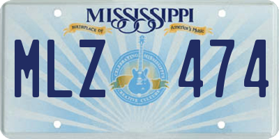 MS license plate MLZ474