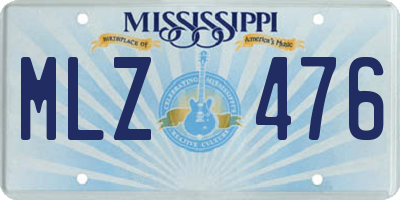 MS license plate MLZ476