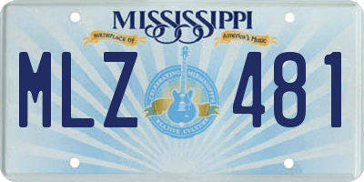 MS license plate MLZ481