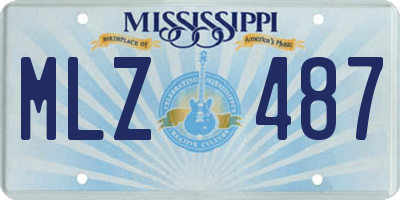 MS license plate MLZ487
