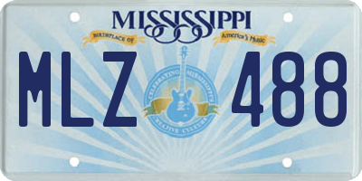 MS license plate MLZ488