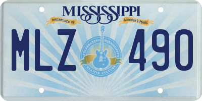 MS license plate MLZ490