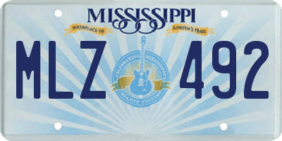 MS license plate MLZ492