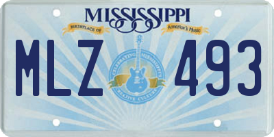 MS license plate MLZ493