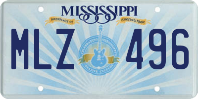 MS license plate MLZ496