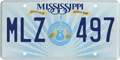 MS license plate MLZ497