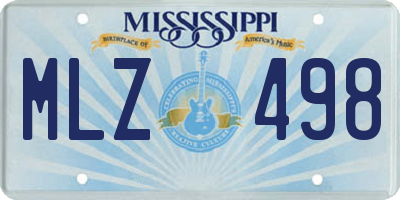 MS license plate MLZ498