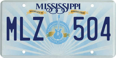 MS license plate MLZ504