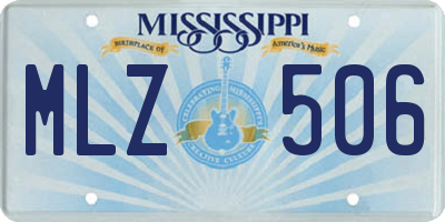MS license plate MLZ506