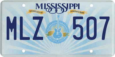 MS license plate MLZ507