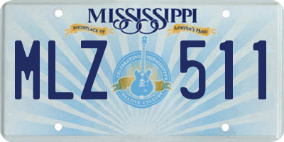MS license plate MLZ511