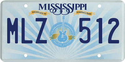 MS license plate MLZ512