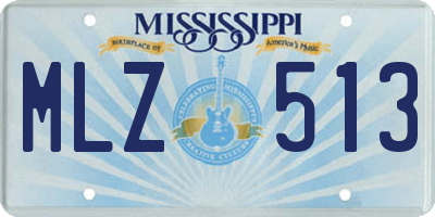 MS license plate MLZ513