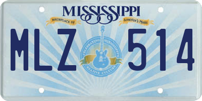 MS license plate MLZ514