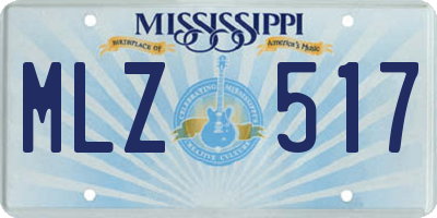 MS license plate MLZ517