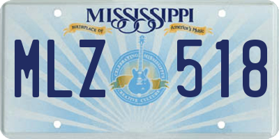 MS license plate MLZ518