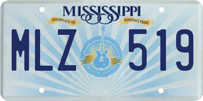 MS license plate MLZ519