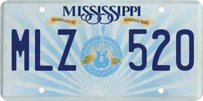 MS license plate MLZ520