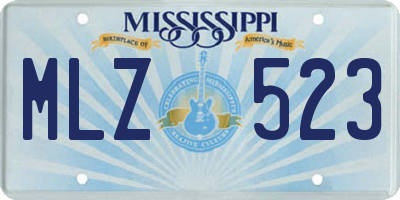 MS license plate MLZ523