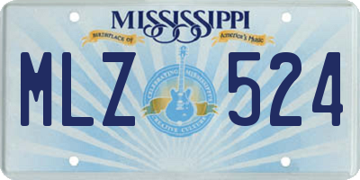 MS license plate MLZ524
