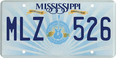 MS license plate MLZ526