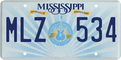 MS license plate MLZ534