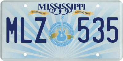 MS license plate MLZ535