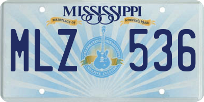MS license plate MLZ536