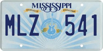 MS license plate MLZ541