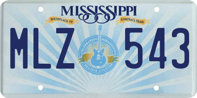 MS license plate MLZ543